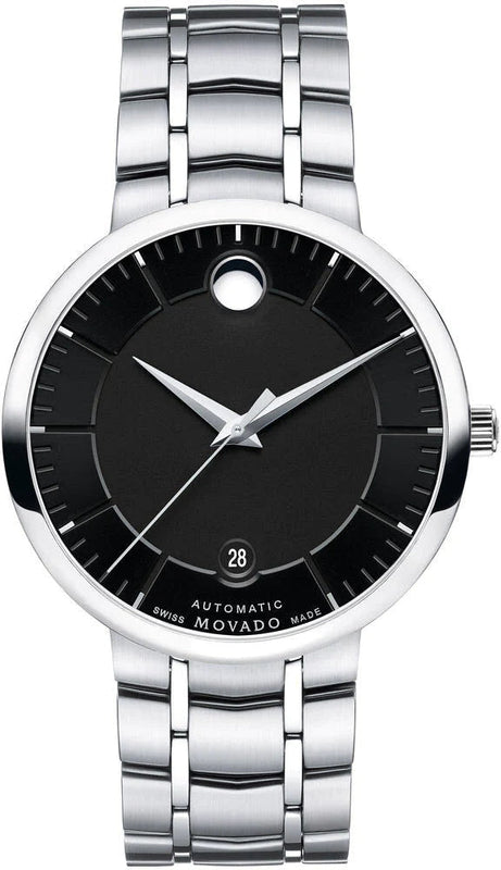 Movado 1881 Automatic Black Dial Silver Steel Strap Watch for Men - 606914 Buy Now By Movado