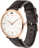 Movado Ultra Slim White Dial Brown Leather Strap Watch For Men - 0607089 Buy Now By Movado
