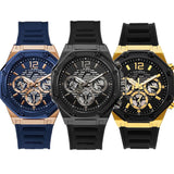 Guess Momentum Black Dial Black Rubber Strap Watch for Men - GW0263G4 Buy Now By Guess