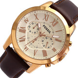 Fossil Grant Chronograph White Dial Brown Leather Strap Watch for Men - FS4991 Buy Now By Fossil