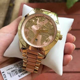 Michael Kors Layton Rose Gold Dial Gold Stainless Steel Strap Watch for Women - MK6476 Buy Now By Michael Kors