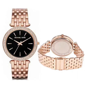 Michael Kors Darci Black Dial Rose Gold Steel Strap Watch for Women - MK3402 Buy Now By Michael Kors