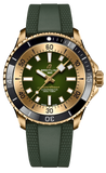 Breitling Superocean Automatic 42 Green Dial Green Rubber Strap Watch for Men - N17375201L1S1 Buy Now By Breitling