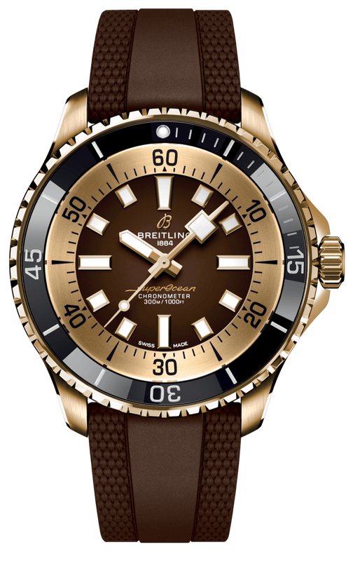 Breitling Superocean Automatic 44 Brown Dial Brown Rubber Strap Watch for Men - N17376201Q1S1 Buy Now By Breitling