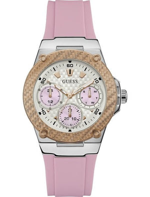 Guess Zena Quartz White Dial Pink Rubber Strap Watch For Women - W1094L4 Buy Now By Guess