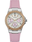 Guess Zena Quartz White Dial Pink Rubber Strap Watch For Women - W1094L4 Buy Now By Guess