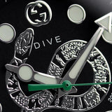 Gucci Dive Snake Black Dial Silver Steel Strap Watch For Men - YA136218 Buy Now By Gucci