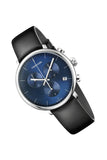 Calvin Klein Chronograph Blue Dial Black Leather Strap Watch for Men - K8Q371CN Buy Now By Calvin Klein