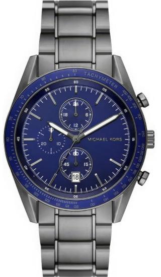 Michael Kors Accelerator Chronograph Blue Dial Grey Steel Strap Watch For Men - MK9111 Buy Now By Michael Kors