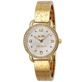 Coach Delancey Diamonds Silver Dial Gold Steel Strap Watch for Women - 14502354 Buy Now By Coach