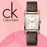 Calvin Klein Window White Dial Brown Leather Strap Watch for Women - K2M23620 Buy Now By Calvin Klein