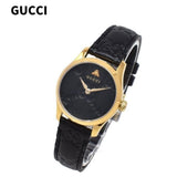 Gucci G Timeless Quartz Black Dial Black Leather Strap Watch For Women - YA126581A Buy Now By Gucci