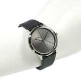 Calvin Klein Minimal Grey Dial Black Leather Strap Watch for Men - K3M221C3 Buy Now By Calvin Klein