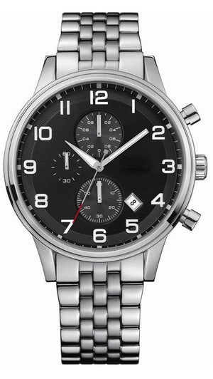 Hugo Boss Aeroliner Chronograph Black Dial Silver Steel Strap Watch For Men - 1512446 Buy Now By Hugo Boss
