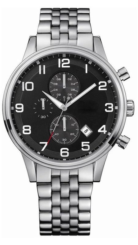 Hugo Boss Aeroliner Chronograph Black Dial Silver Steel Strap Watch For Men - 1512446 Buy Now By Hugo Boss