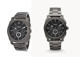 Fossil Machine Chronograph Black Dial Grey Steel Strap Watch for Men - FS4662 Buy Now By Fossil