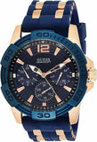 Guess Oasis Blue Dial Two Tone Steel Strap Watch for Men - W0366G6 Buy Now By Guess