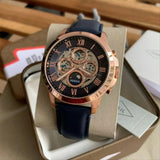 Fossil Grant Automatic Blue Dial Blue Leather Strap Watch for Men - ME3029 Buy Now By Fossil