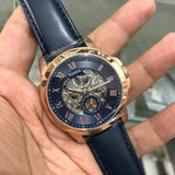 Fossil Grant Mechanical Blue Dial Blue Leather Strap Watch for Men - ME3054 Buy Now By Fossil