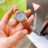 Guess Park Avenue Blue Dial Brown Leather Strap Watch for Women - W0838L2 Buy Now By Guess