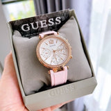 Guess Solstice Diamonds White Dial Pink Rubber Strap Watch For Women - GW0113L4 Buy Now By Guess