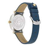 Versace V-Circle Black Dial Blue Leather Strap Watch for Men - VEBQ01419 Buy Now By Versace