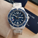 Breitling Superocean Automatic 42mm Blue Dial Silver Steel Strap Watch for Men - A17366D81C1A1 Buy Now By Breitling
