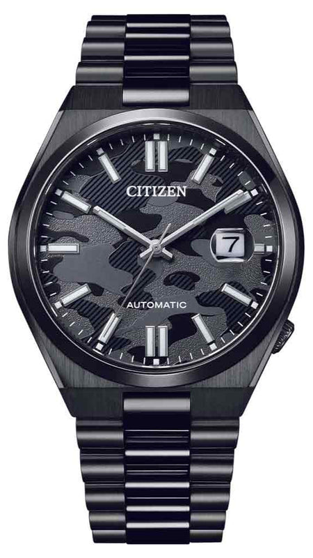 Citizen Tsuyosa Automatic Camouflage Black Dial Black Steel Strap Watch For Men - NJ0155-87E Buy Now By Citizen