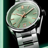 Tag Heuer Carrera Date Automatic 18K Green Dial Silver Steel Strap Watch for Women - WBN2312.BA0001 Buy Now By Tag Heuer