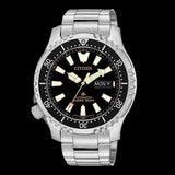 Citizen Promaster 200M Diver Fugu Asian Limited Edition Black Dial Silver Steel Strap Watch For Men - NY0090-86E Buy Now By Citizen