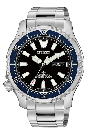 Citizen Promaster Fugu Limited Edition Diver's 200m Automatic Black Dial Silver Steel Strap Watch For Men - NY0098-84E Buy Now By Citizen