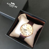 Coach Slim Easton Silver Dial Brown Leather Strap Watch for Women - 14502694 Buy Now By Coach