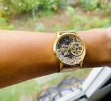 Guess Gadget Gold Dial Gold Mesh Bracelet Watch for Men - GW0538G2 Buy Now By Guess