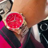 Michael Kors Runway Chronograph Pink Dial Rose Gold Steel Strap Watch For Women - MK7352 Buy Now By Michael Kors