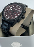 Fossil Brox Multifunction Maroon Dial Black Steel Strap Watch for Women - BQ2803 Buy Now By Fossil