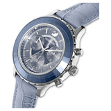 Swarovski Octea Lux Chrono Blue Dial Blue Leather Strap Watch for Women - 5580600 Buy Now By Swarovski