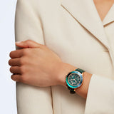 Swarovski Octea Lux Chrono Emerald Green Dial Green Leather Strap Watch for Women - 5452498 Buy Now By Swarovski