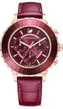Swarovski Octea Lux Chrono Red Dial Red Leather Strap Watch for Women - 5547642 Buy Now By Swarovski