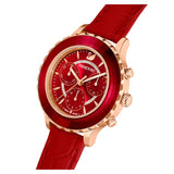Swarovski Octea Lux Chrono Red Dial Red Leather Strap Watch for Men - 5646975 Buy Now By Swarovski