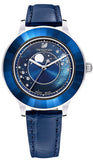 Swarovski Octea Lux Moon Crystal Blue Dial Blue Leather Strap Watch for Women - 5516305 Buy Now By Swarovski