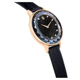 Swarovski Octea Nova Black Dial Black Leather Strap Watch for Women - 5650033 Buy Now By Swarovski