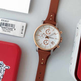 Fossil Boyfriend Chronograph White Dial Brown Leather Strap Watch for Women - ES3837 Buy Now By Fossil
