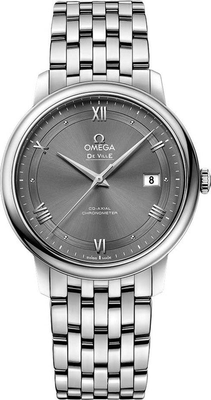 Omega De Ville Prestige Co-Axial Automatic Grey Dial Silver Steel Strap Watch for Men - 424.10.40.20.06.001 Buy Now By Omega