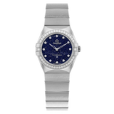 Omega Constellation Manhattan Quartz Diamonds Blue Dial Silver Steel Strap Watch for Women - 131.15.25.60.53.001 Buy Now By Omega