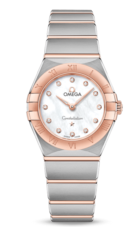 Omega Constellation Manhattan Quartz Diamonds Mother of Pearl Dial Two Tone Steel Strap Watch for Women - 131.20.25.60.55.001 Buy Now By Omega