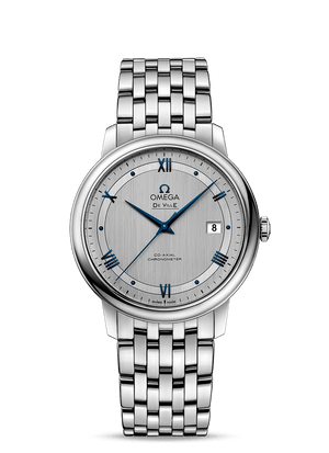 Omega De Ville Prestige Co-Axial Rhodium Silver Dial Silver Steel Strap Watch for Men - 424.10.40.20.02.001 Buy Now By Omega