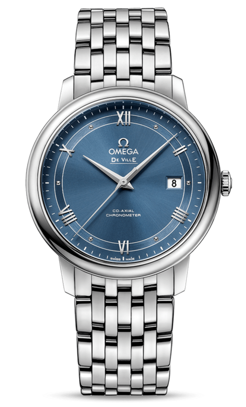Omega De Ville Prestige Co-Axial Blue Dial Silver Steel Strap Watch for Men - 424.10.40.20.03.002 Buy Now By Omega