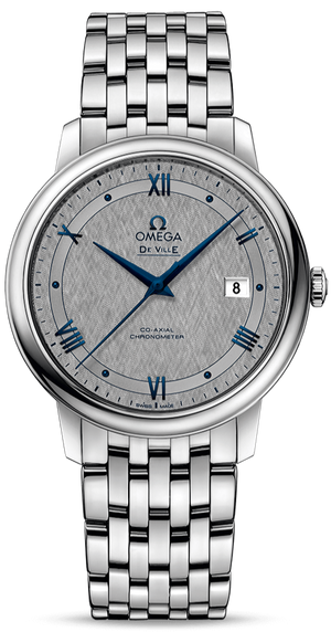 Omega De Ville Prestige Co-Axial Grey Dial Silver Steel Strap Watch for Men - 424.10.40.20.06.002 Buy Now By Omega