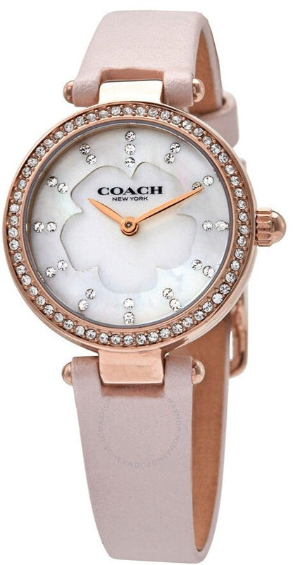 Coach Perry Diamonds Mother of Pearl Dial Pink Leather Strap Watch for Women - 14503190 Buy Now By Coach
