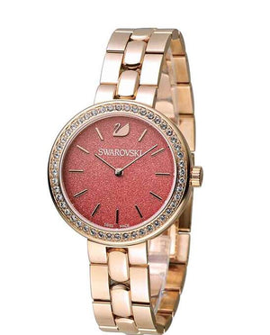 Swarovski Daytime Quartz Coral Dial Rose Gold Steel Strap Watch for Women - 5182250 Buy Now By Swarovski